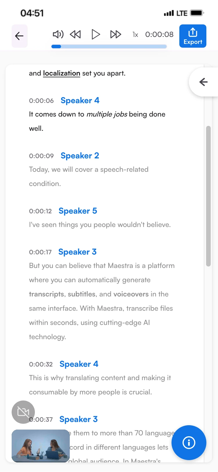 Accurate Video Transcription on Any Device