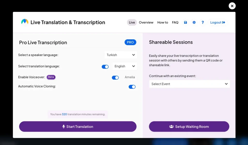 How to use Maestra's real-time speech translator.